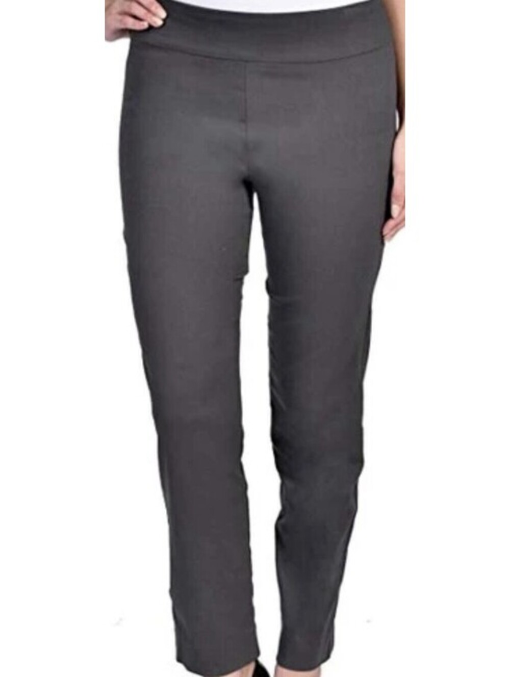 Krazy Larry Women's Size 10 Charcoal Grey Pull-On Stretch Career Pants